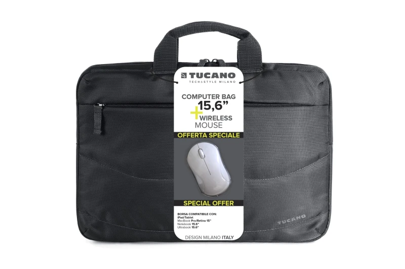 Image of Tucano Tucano BU-BIDEA-WM laptop case 39.6cm (15.6") Briefcase Black BU-BIDEA-WM