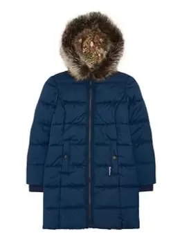 image of Barbour Girls Rosoman Quilt Coat - Navy, Size 12-13 Years, Women