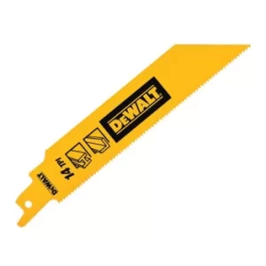 Image of Bi-Metal 1" High Metal Reciprocating Blade 152mm x 14 TPI (Pack 5) DEWDT90385QZ