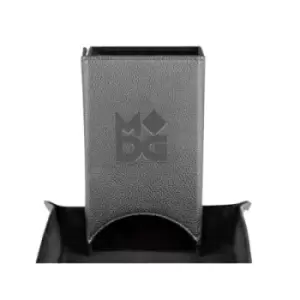 Image of Fold Up Leather Dice Tower: Black for Puzzles and Board Games
