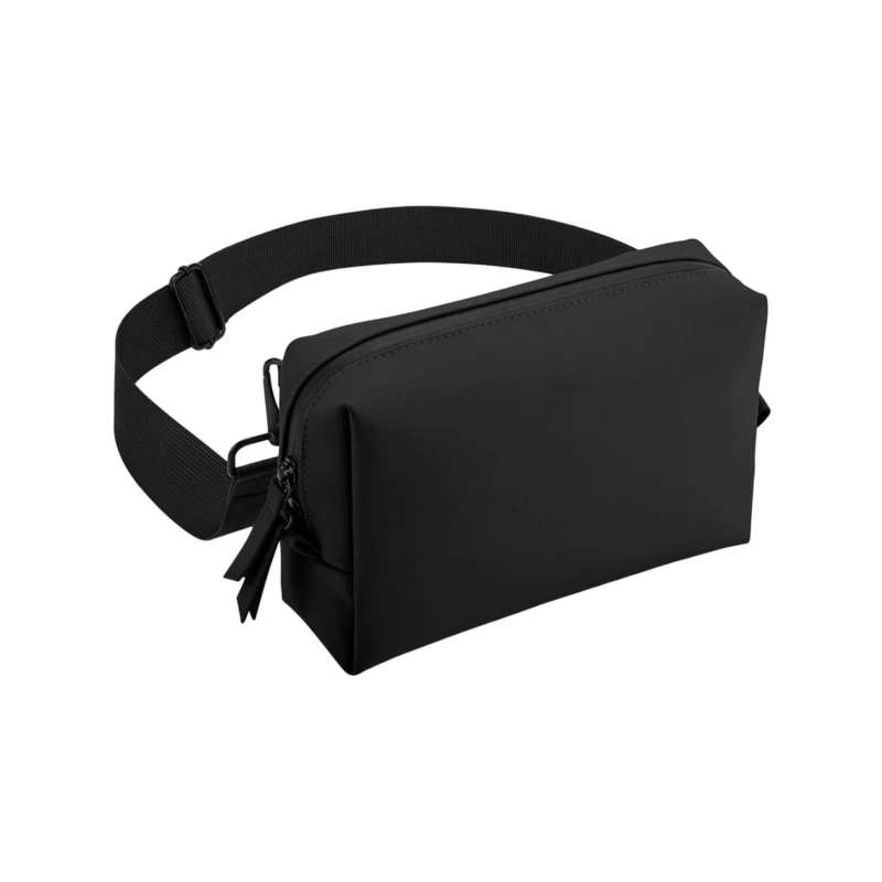 Image of Bagbase Mens Matte PU Coating Crossbody Bag in Black Male One Size