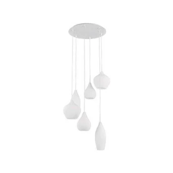 image of Soft 6 Light Spiral Cluster Ceiling Pendant White, E14