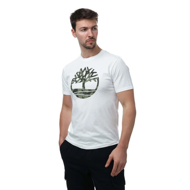 Image of Timberland Camo Tree Logo T-Shirt - White White S