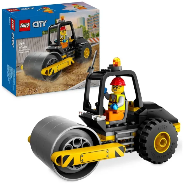 image of LEGO City Construction Steamroller Vehicle Toy Playset 60401