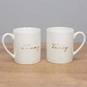 image of Bambino New Bone China Mug Pair - New Mummy & Daddy