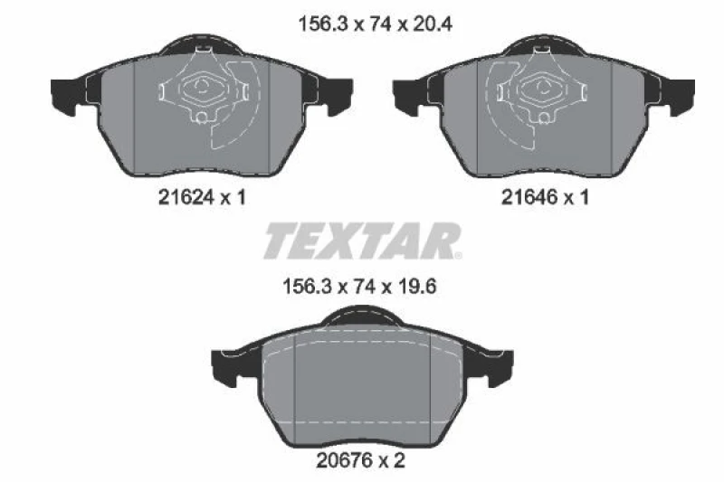 Image of Brake pad set TEXTAR 2162402