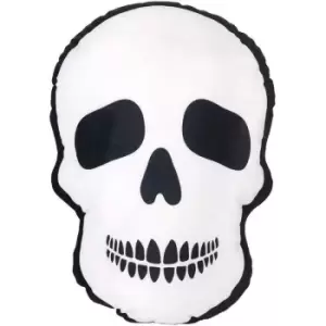 Image of Something Different Skull Filled Cushion (One Size) (White/Black) - White/Black
