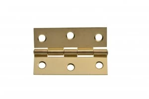 image of Wickes Butt Hinge - Brass 63mm Pack of 2