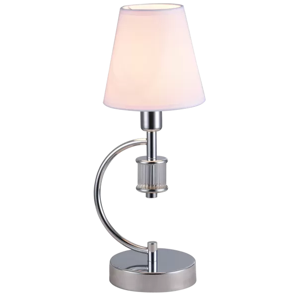 image of Liverpool Table Lamp With Round Tapered Shade Silver, E14