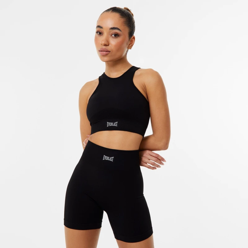 Image of Everlast Seamless High Neck Sports Bra Womens - Black 8
