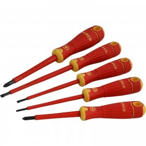 Image of Bahco 5 Piece Insulated VDE Screwdriver Set