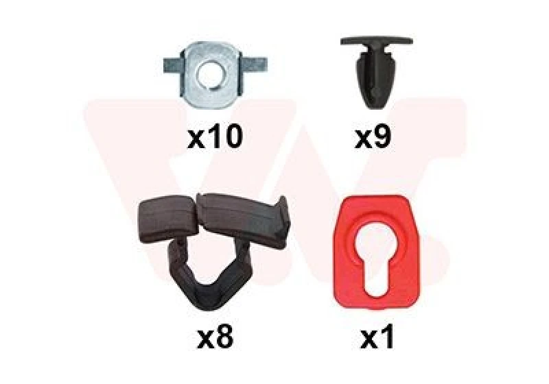 Image of VAN WEZEL Mounting Kit, bonnet VAN WEZEL 0982797