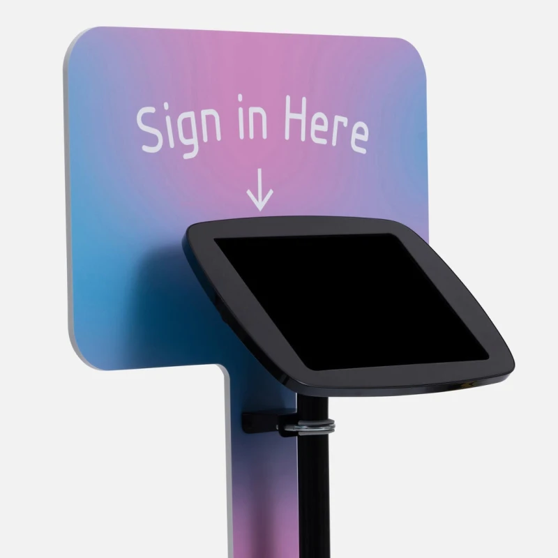 Image of Bouncepad Original Elevate + Branding Board (inc USB Cable) Apple iPad Air 1st Gen 13-inch (2024) Black Covered Front Camera and Home