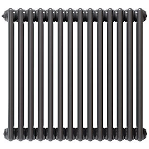 image of Henrad 3 Column Classic Designer Radiator - Grey 600 x 1272 mm