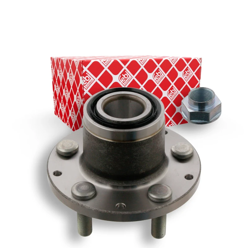 Image of FEBI BILSTEIN 31825 Wheel bearing kit with axle nut, Rear Axle Right, Wheel Bearing integrated into wheel hub Wheel Bearing Kit (654)