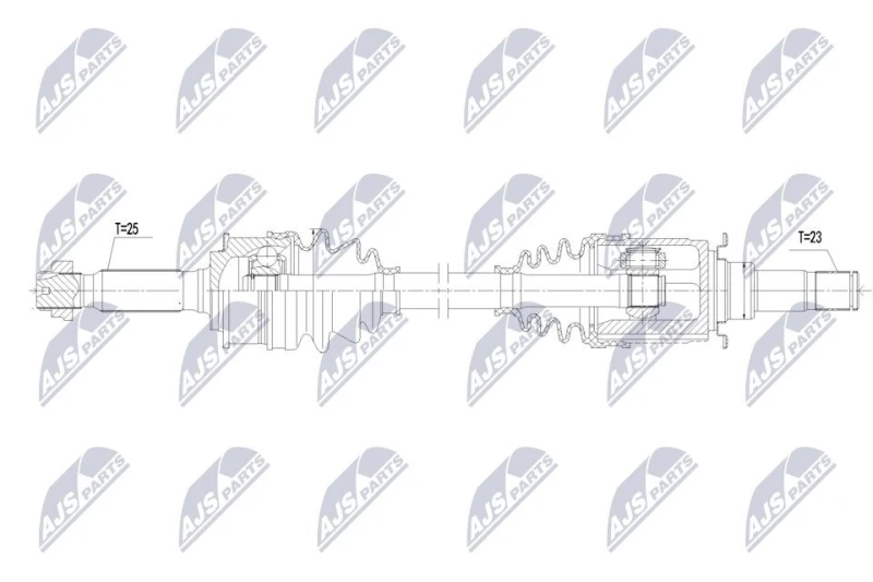 Image of NTY NPW-MS-125 Drive shaft Automatic Transmission, Rear Axle Left Drive Shaft (13)