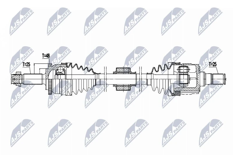 Image of NTY NPW-HY-627 Drive shaft Manual Transmission, Front Axle Right Drive Shaft (13)