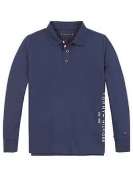 Tommy Hilfiger Boys Long Sleeve Essential Logo Polo - Navy, Size 4 Years