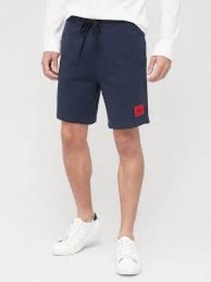 Image of Hugo Boss Diz 212 Red Patch Logo Jersey Shorts Pastel Blue Size L Men