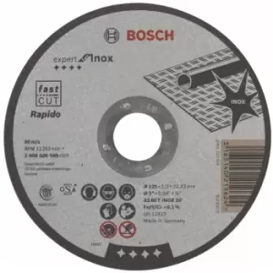 Image of Bosch 2608600549 125 x 22.2 x 1mm Cutting Disc Straight- you get 25