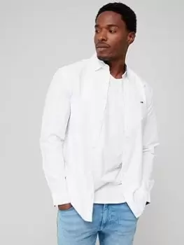 Image of Tommy Jeans Classic Long Sleeve Oxford Shirt - White Size M Men