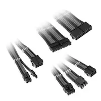 Image of Kolink Core Adept Braided Cable Extension Kit - Jet Black/Stone Grey