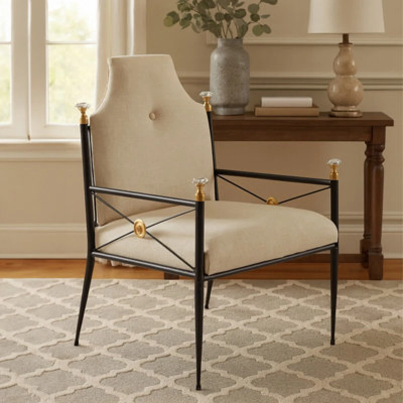 Image of Orsina Glamorous Design High Back Chair, Comfortable Occasional Arm Chair For Livingroom, Stylish Accent Armchair