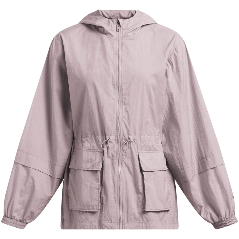 Image of Under Armour Womens Woven Tracksuit Top Grey female 10 (S)