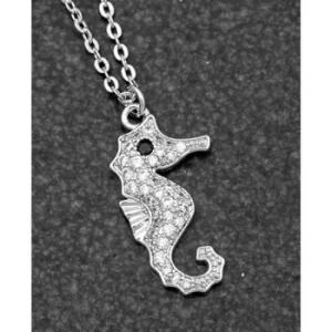 image of Seashore Platinum Plated Seahorse Necklace