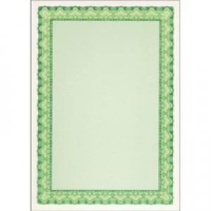 Image of Decadry A4 Shell Emerald Green C Certificate Paper 115gsm Pack of 25