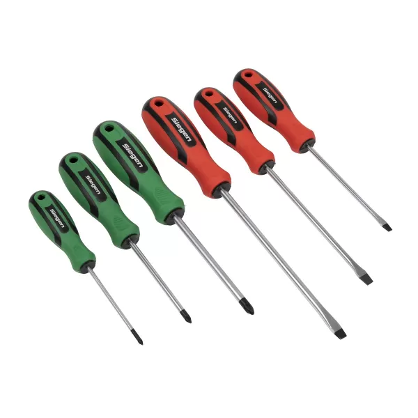 Image of Genuine SEALEY S0615 Soft Grip Screwdriver Set 6pc