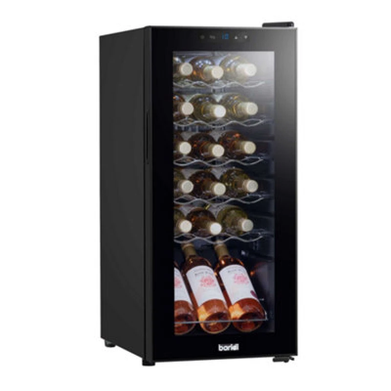 Image of Dellonda Baridi Black 18 Bottle Wine Fridge Cooler, 5-18C Touch Controls & LED 345X770mm