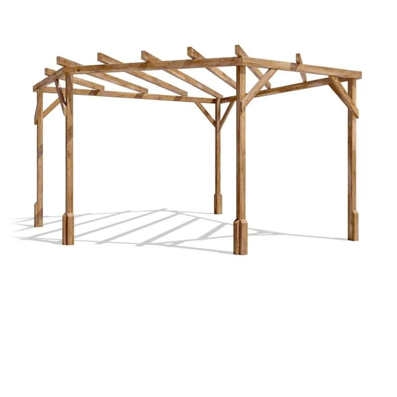 Image of Dunster House Wooden Corner Pergola Kit 3M X 3M Utopia Diamond