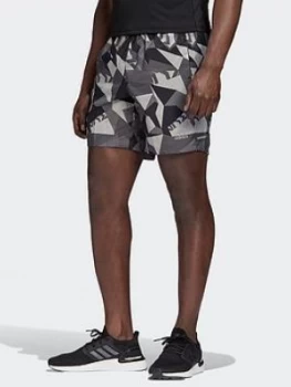 image of adidas Run It Shorts - Camo, Grey, Size 2XL, Men