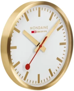 image of Mondaine Wall Clock Brushed Gold 40cm