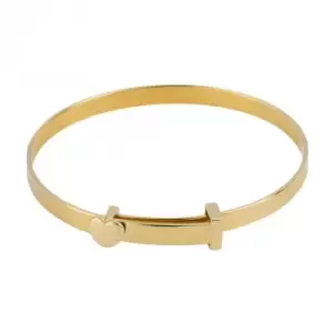 Image of Gold Plated Heart Christening Bangle B5387