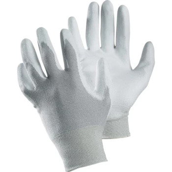Image of 811 Tegera ESD Palm-side Coated Grey/White Gloves - Size 10