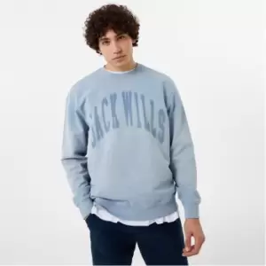 image of Jack Wills Uneven Dye Crew Sweater - Blue