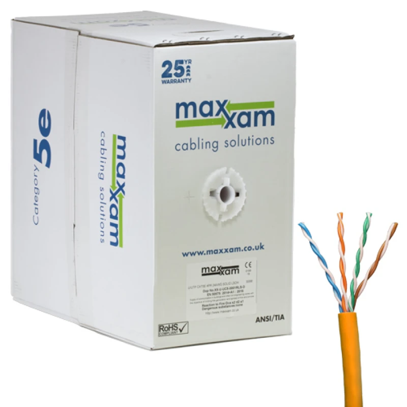 Image of Cablenet Cat5e Orange U/UTP LSOH 24AWG Solid CPR Dca Cable 305m Reelex