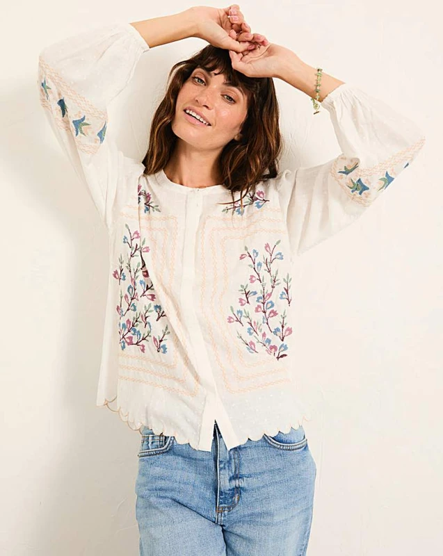 Image of FatFace FatFace Betsy Blouse Ivory - FatFace - Size: 20 Ivory Female 20 ZD29606