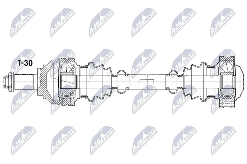 Image of NTY NPW-BM-210 Drive shaft Manual Transmission, Rear Axle Right Drive Shaft (13)