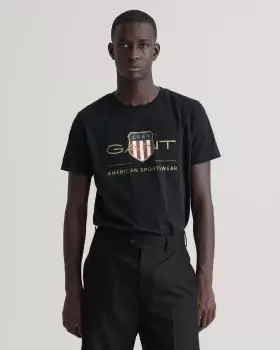 Image of GANT Men Archive Shield T-Shirt (4XL) Black