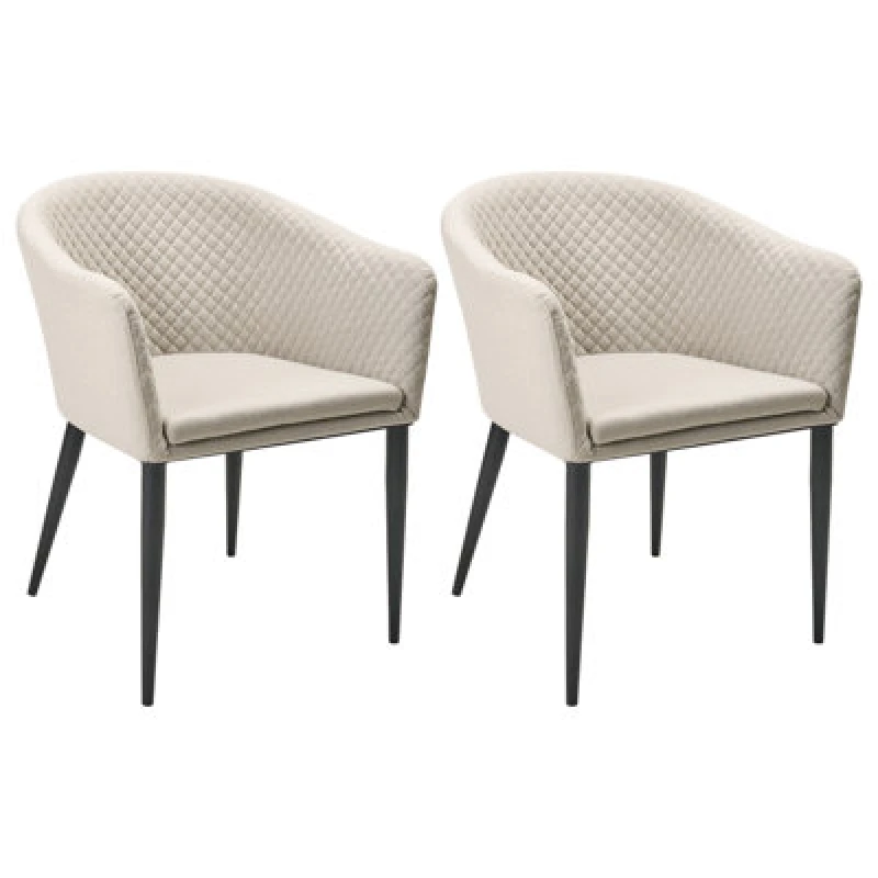 Image of Beliani Set Of 2 Garden Chairs Tuluni Fabric Beige