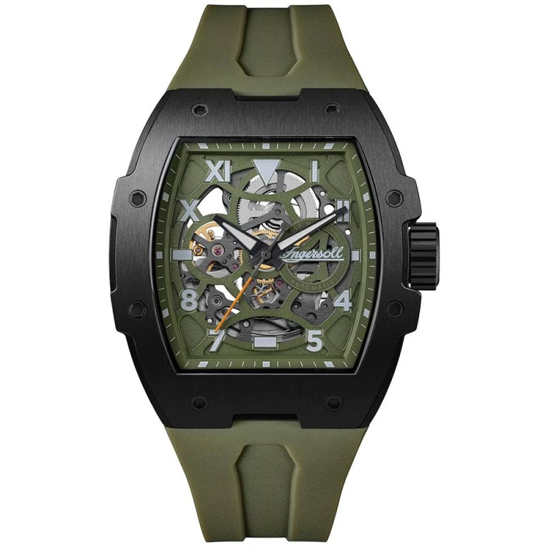 Image of Ingersoll I15303 THE PLAY Automatic (45.2mm) Green Skeleton Watch