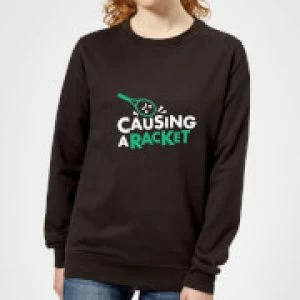 Image of Causing a Racket Womens Sweatshirt - Black - 3XL