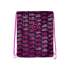 Image of Hype Logo LOL Surprise Drawstring Bag (One Size) (Black/Pink)