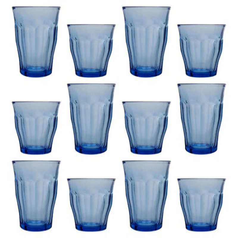 Image of Duralex 12Pc Picardie Highball Glasses & Tumblers Set - Marine