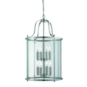 Image of Victorian Lanterns 8 Light Ceiling Lantern Pendant Chrome, Glass Eight, E14
