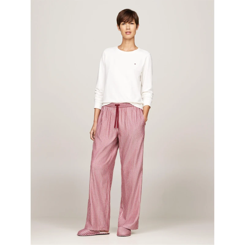 Image of Tommy Hilfiger Flannel Pyjama and slipper set Ivory Red female 12 (M)