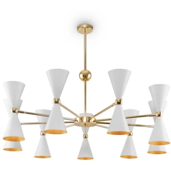 image of Maytoni Modern - Vesper Modern Vesper 18 Light White with Gold Pendant Ceiling Light